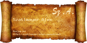 Szatlmayer Alex névjegykártya